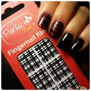 NWT Black Plaid Nail Art Films